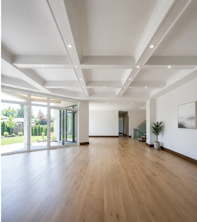 Smooth coffered ceiling after Hi New Ceiling refinishing
